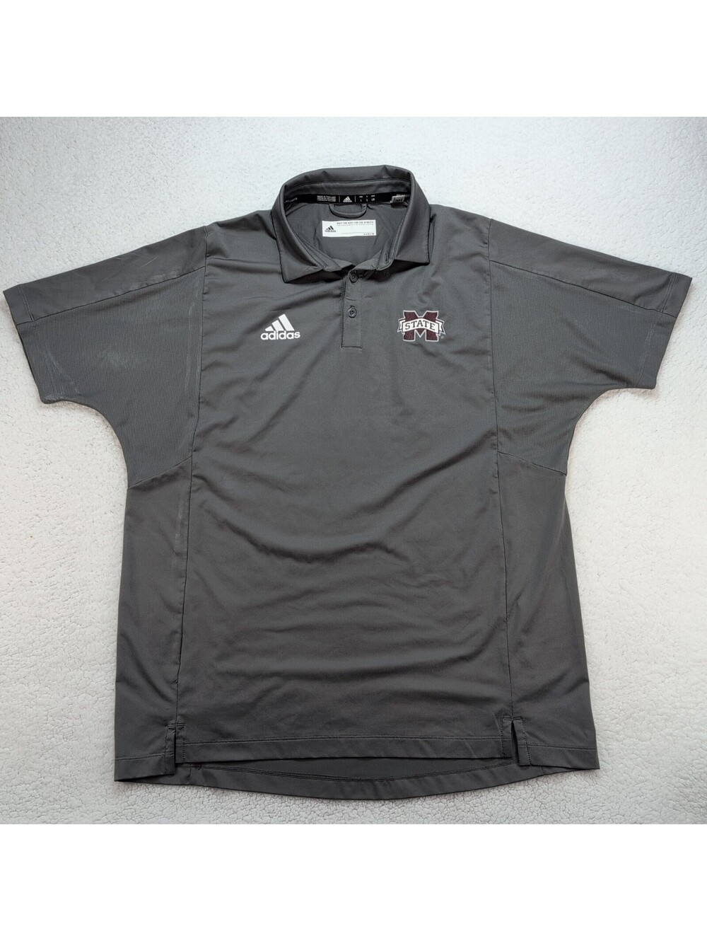 Adidas Mississippi State Player-Issued Polo Men's Large Primegreen Gray Football